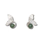 Jade cresting whale tail earrings