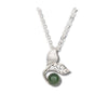 Jade cresting whale tail necklace