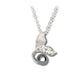 Hematite cresting whale tail necklace