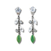 Jade crystal cascade earrings