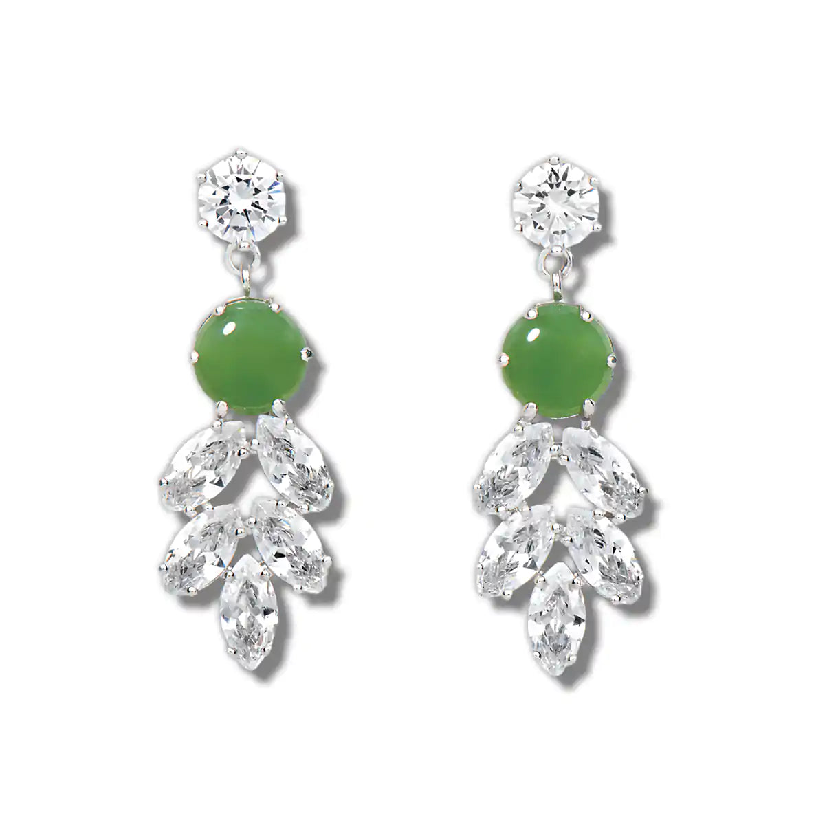 Jade crystal garden earrings