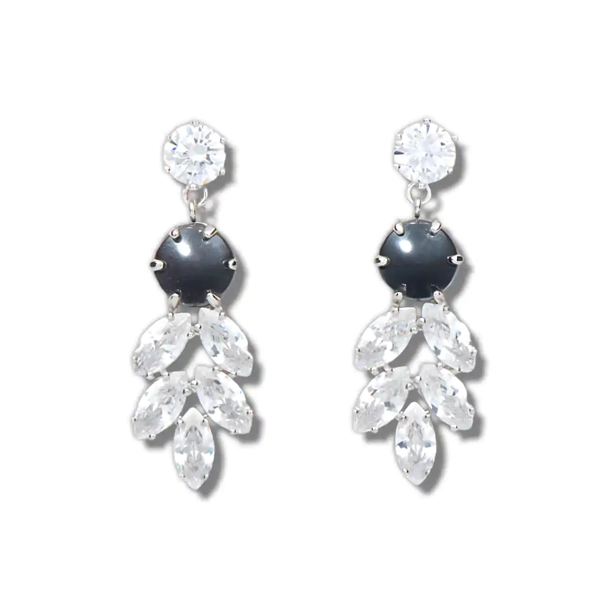 Hematite crystal garden earrings
