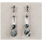 Hematite dainty quartz drop earrings