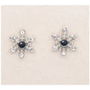 Hematite dainty snowflake earrings