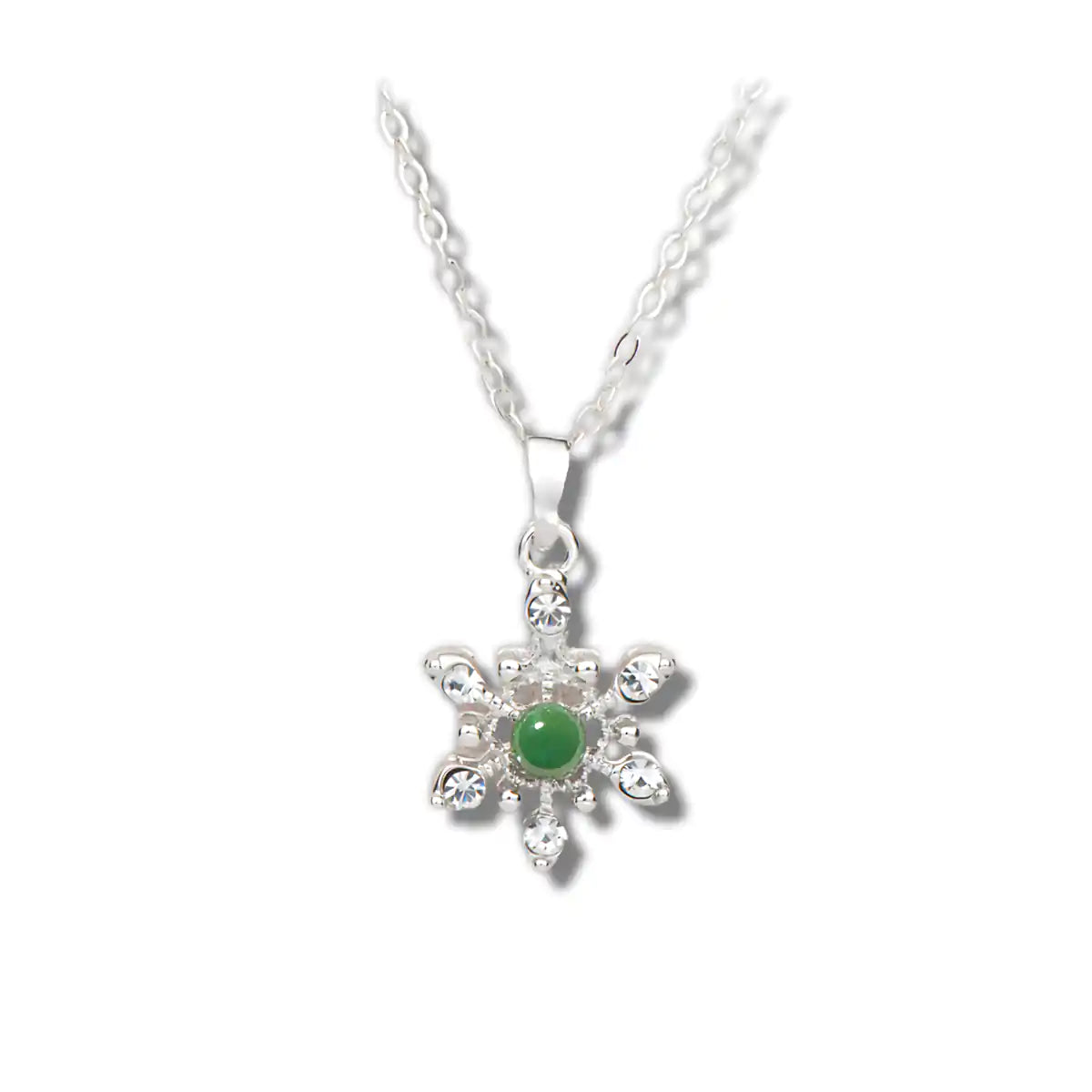 Jade dainty snowflake necklace