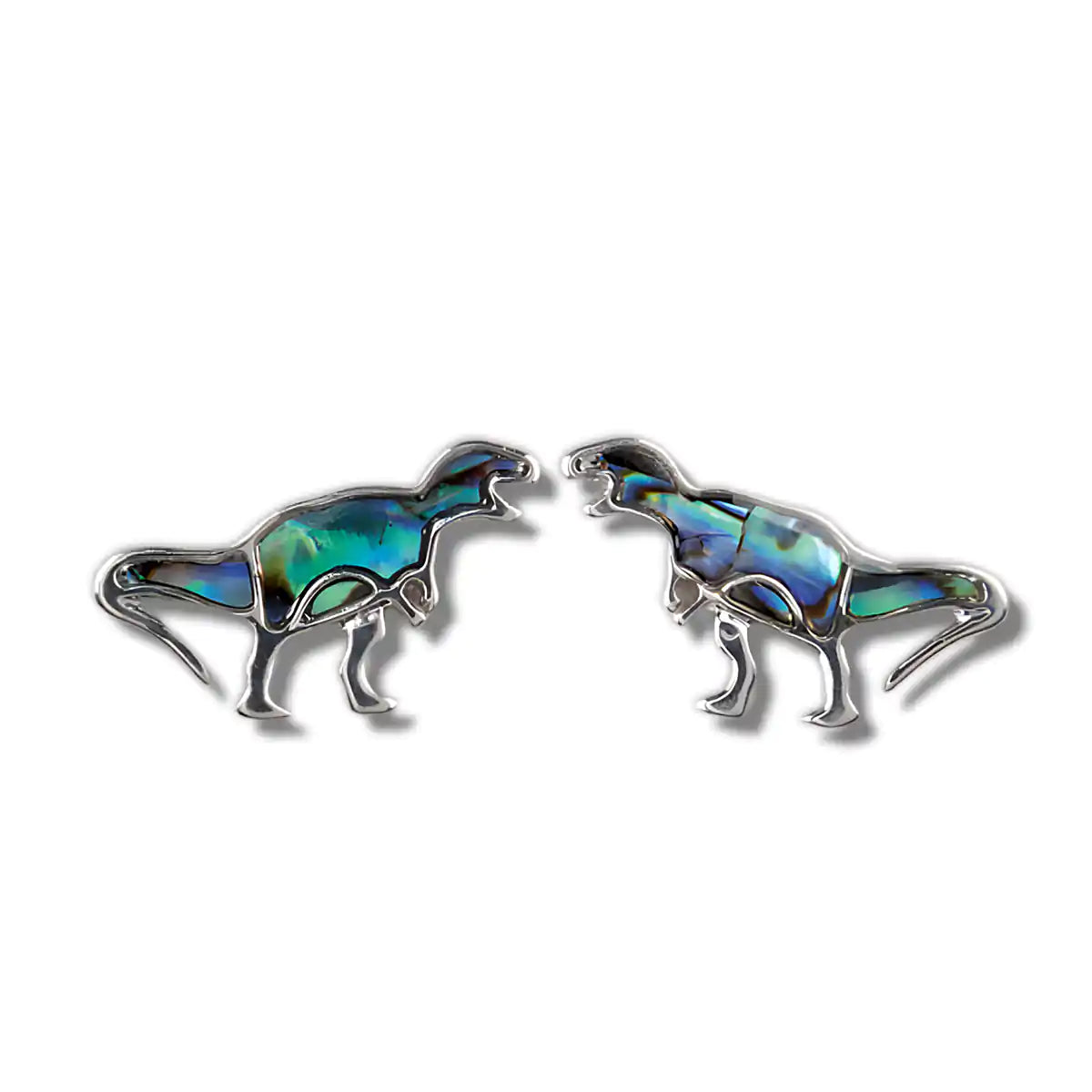 Glacier pearle dinosaur-stud earrings