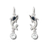 Hematite dolphin sparkle earrings