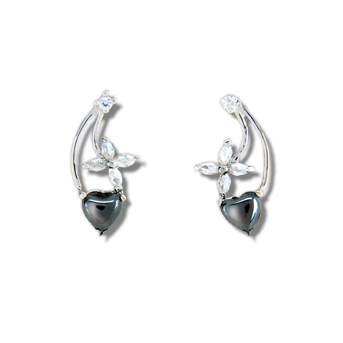 Hematite fall in love earrings
