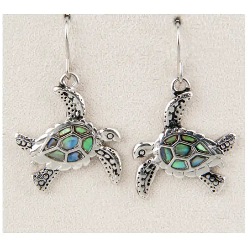 Glacier pearle fancy sea turtle earrings