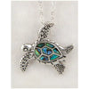 Glacier pearle fancy sea turtle necklace