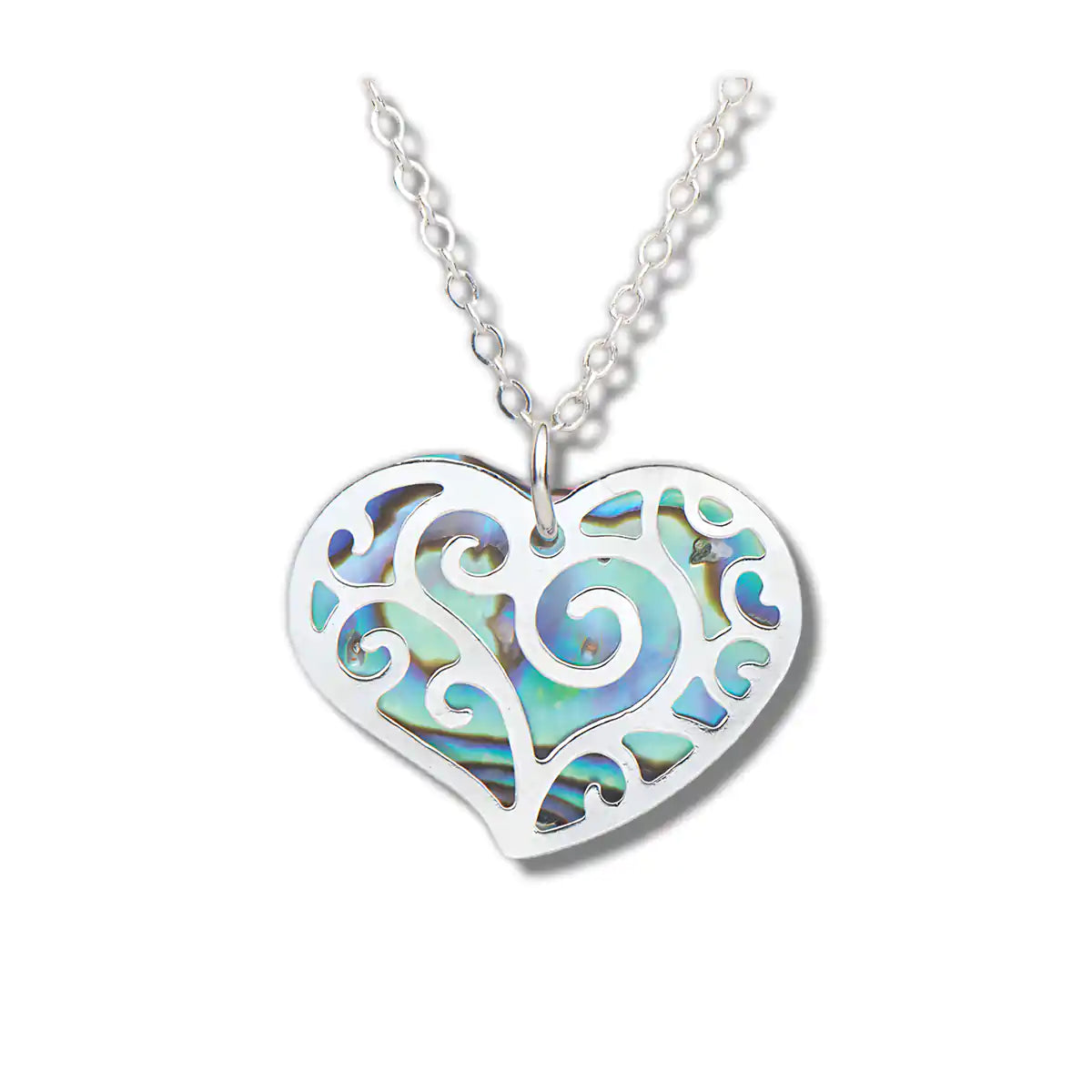 Glacier pearle filigree hearts necklace