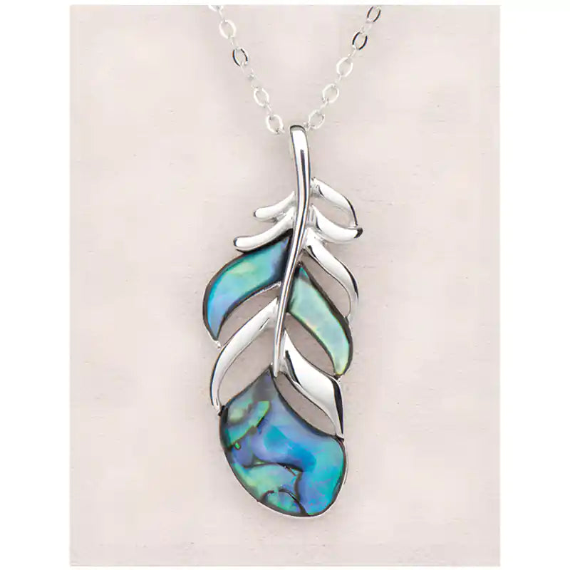 Glacier pearle floating feather necklace