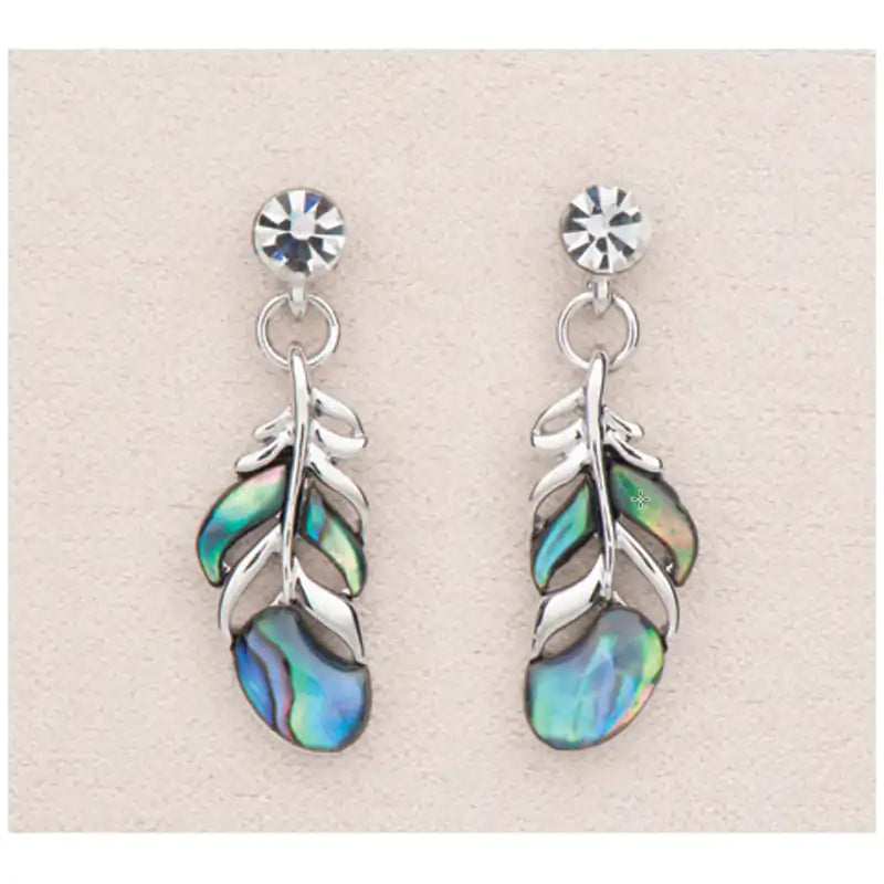 Glacier pearle floating feathers earrings