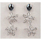 Hematite floral drop earrings