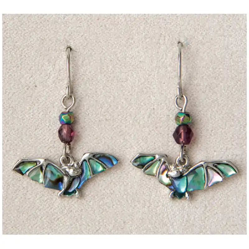 Glacier pearle flying bat earrings
