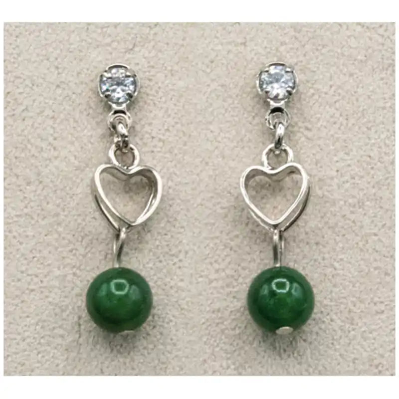 Jade heart's adornment earrings