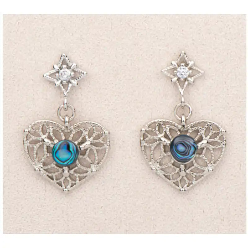 Glacier pearle lace heart earrings