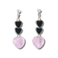 Hematite lavender amethyst heart earrings