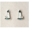 Glacier pearle lighthouse-stud earrings