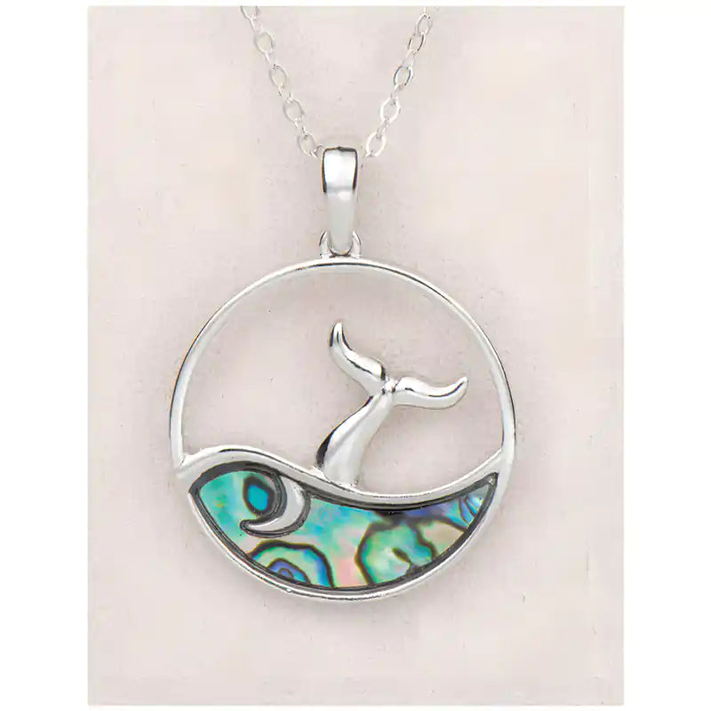 Glacier pearle majestic whale tail necklace