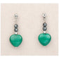 Hematite malachite hearts earrings
