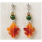 Jade maple leaf drop earrings