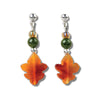 Jade maple leaf drop earrings