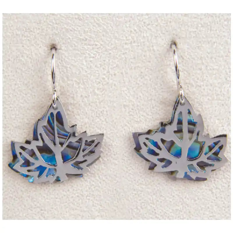 Glacier pearle maple leaf swing earrings