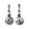 Hematite moon drop earrings