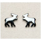 Hematite moose earrings