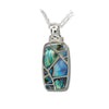 Glacier pearle mosaic rectangle necklace