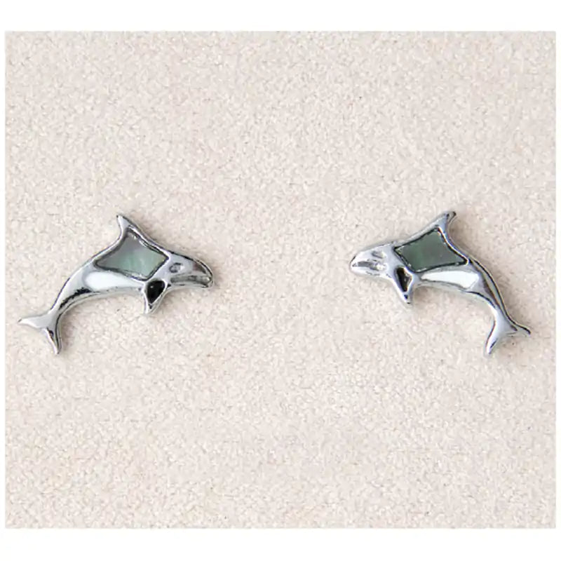 Glacier pearle orca whale-stud earrings