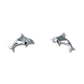 Glacier pearle orca whale-stud earrings