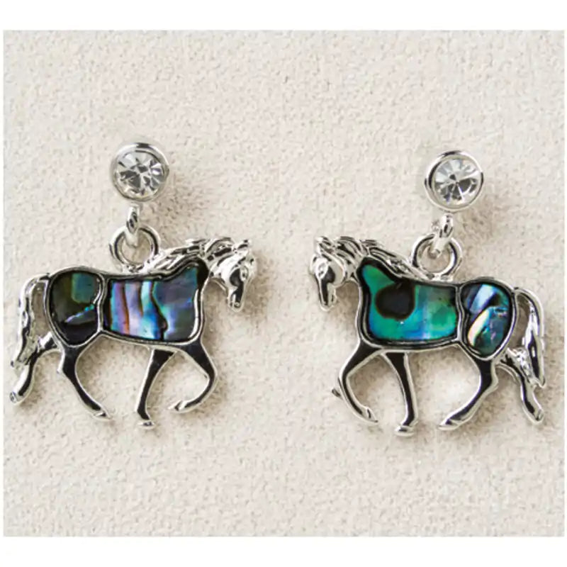 Glacier pearle prancing horse earrings