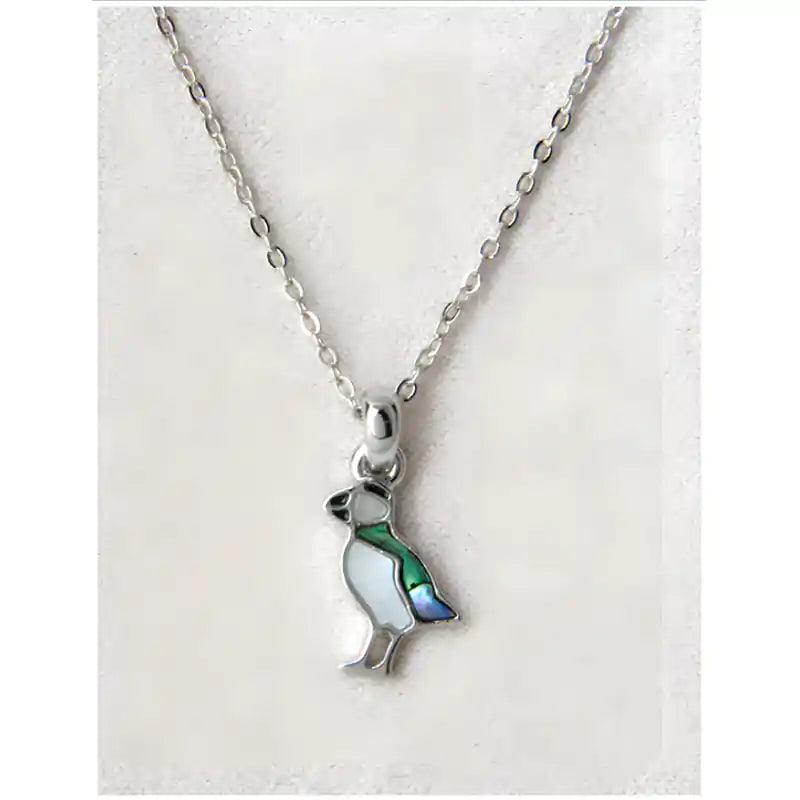 Glacier pearle puffin necklace