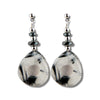 Hematite rutilated quartz drop earrings