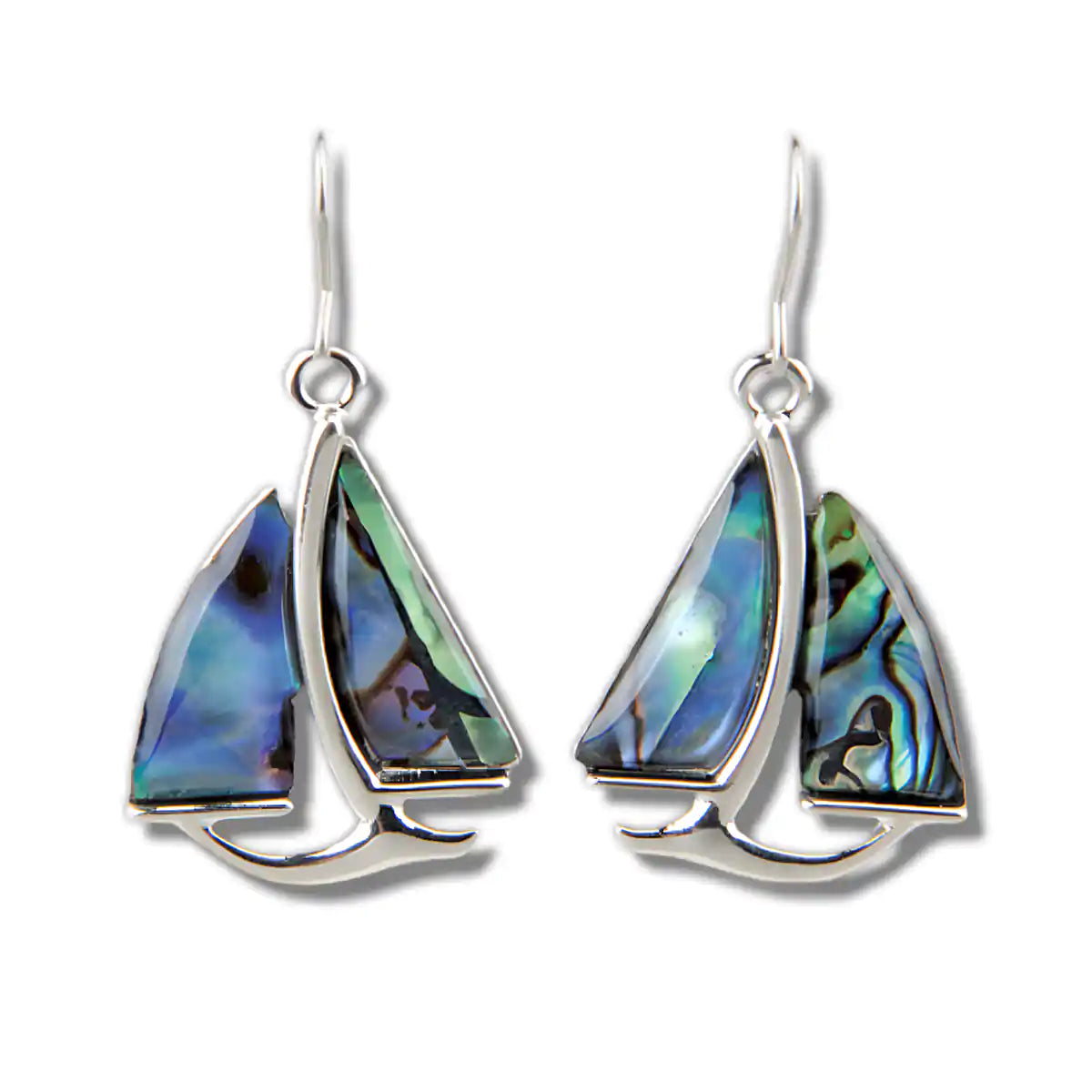 Glacier pearle sail boat earrings