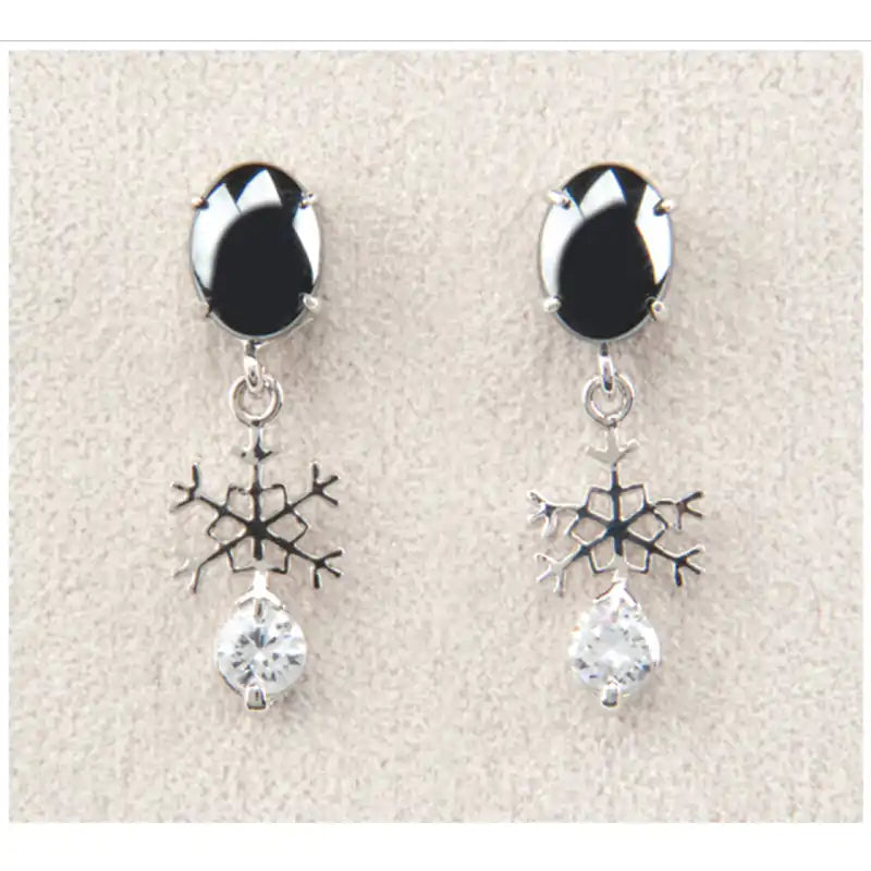 Hematite snowflake earrings