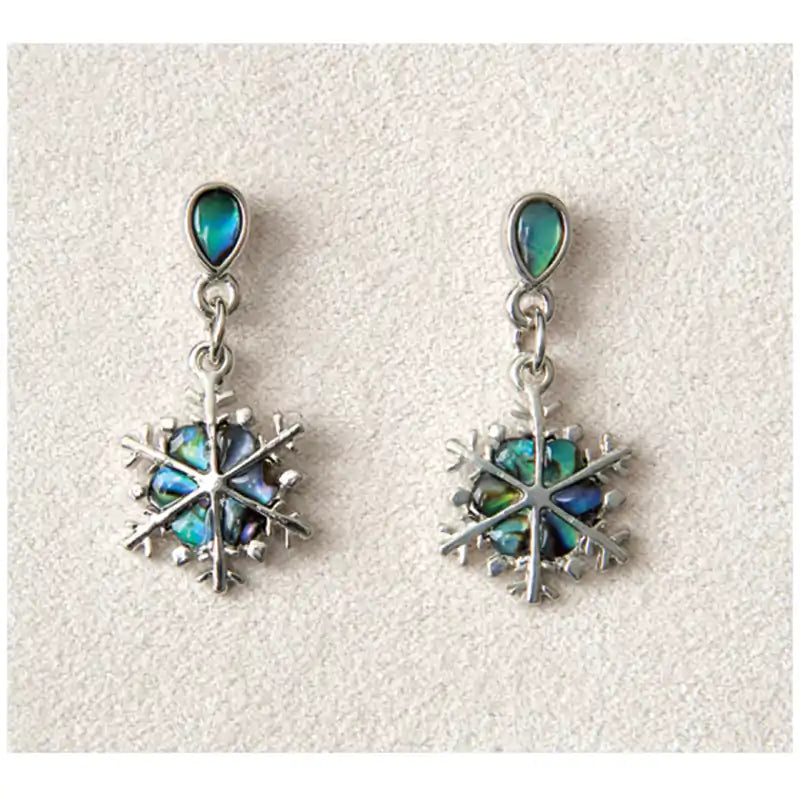 Glacier pearle snowflake earrings