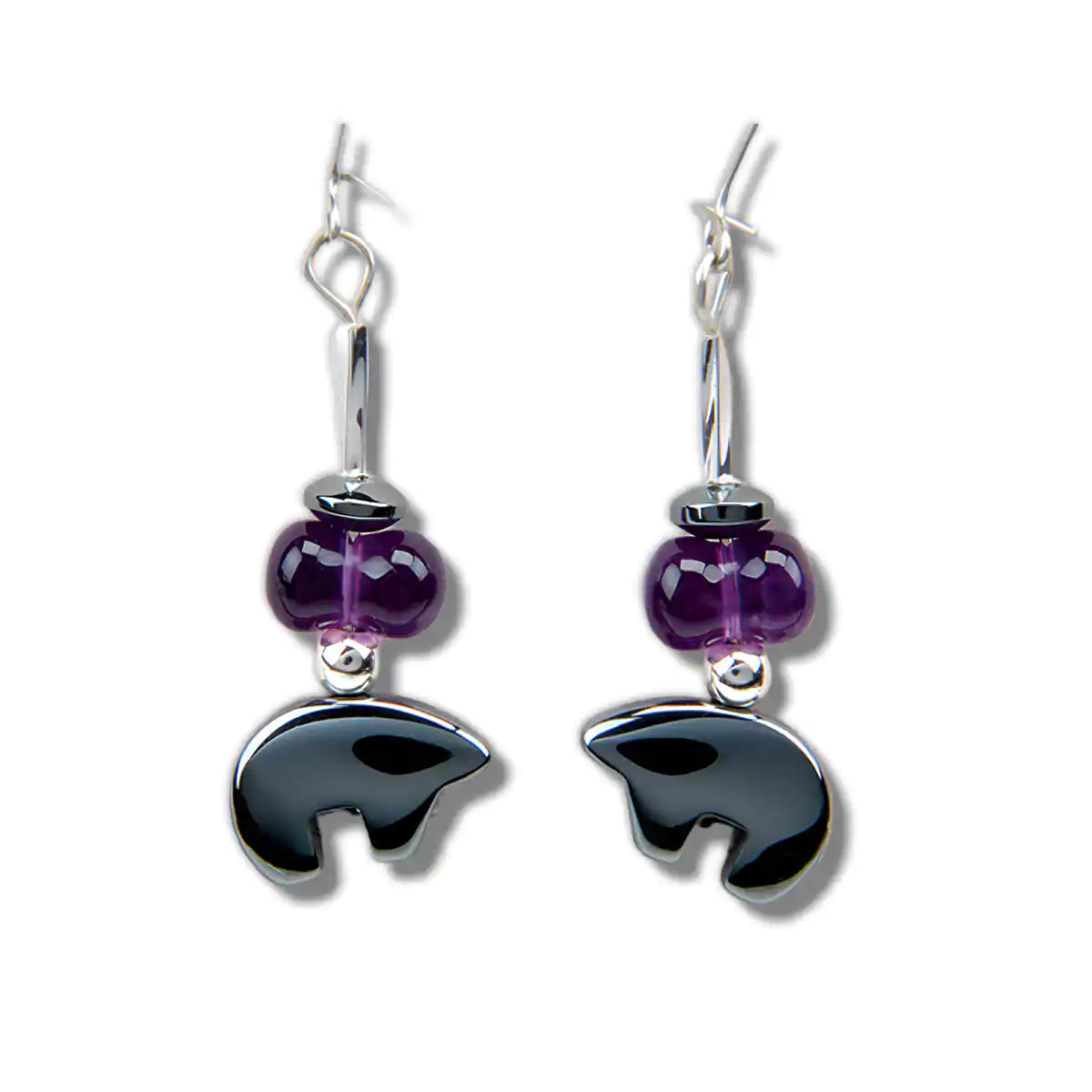 Hematite twilight bears earrings