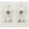 Hematite whale tail earrings