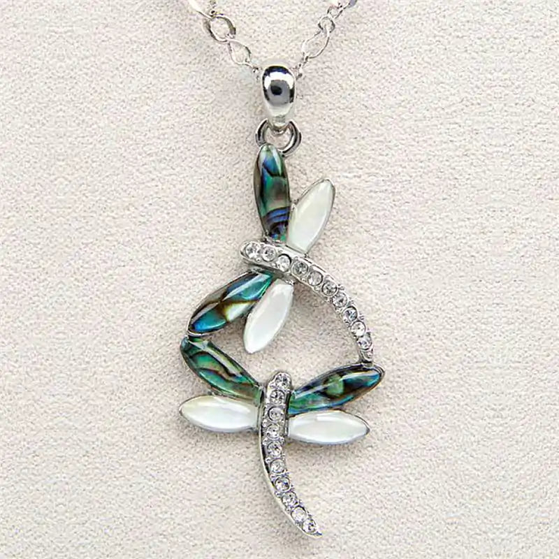 Glacier pearle dragonfly dance necklace