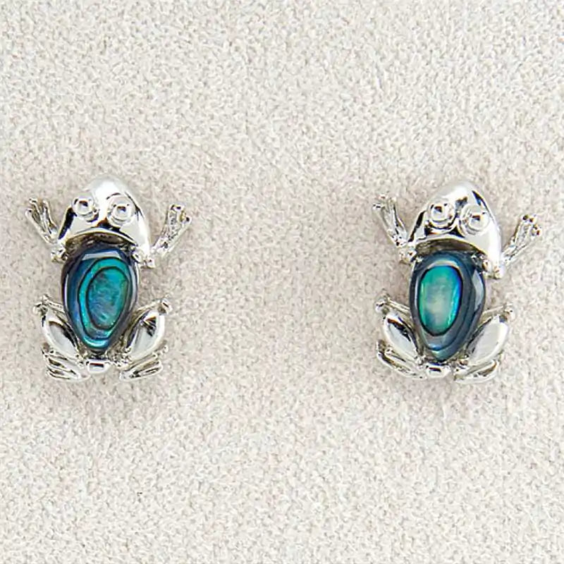 Glacier pearle frog earrings