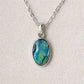 Glacier pearle framed oval necklace