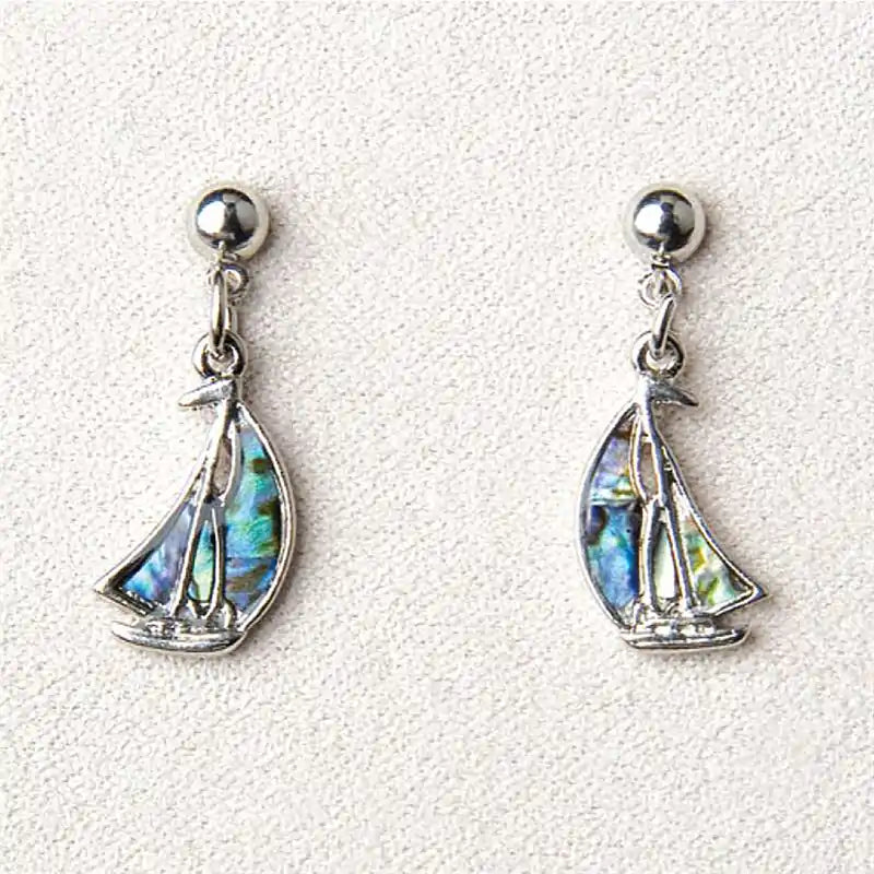 Glacier pearle sailboat earrings