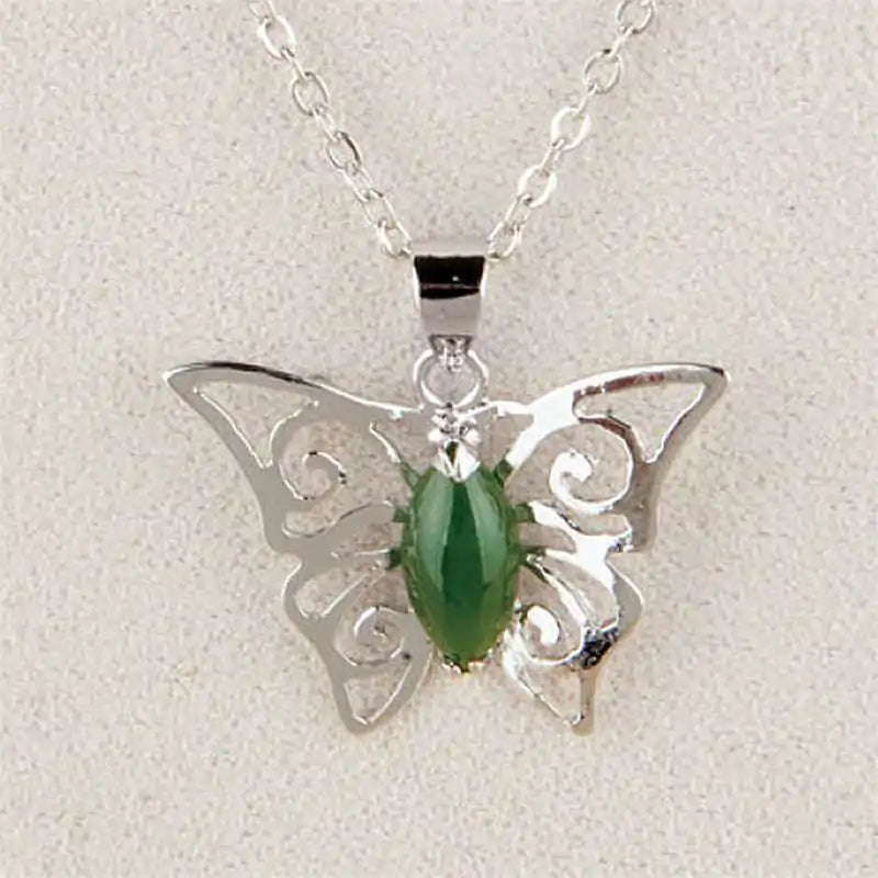 Jade butterfly necklace