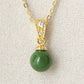 Jade fancy ball drop necklace