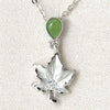 Jade maple leaf frost necklace