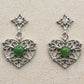 Jade lace heart earrings