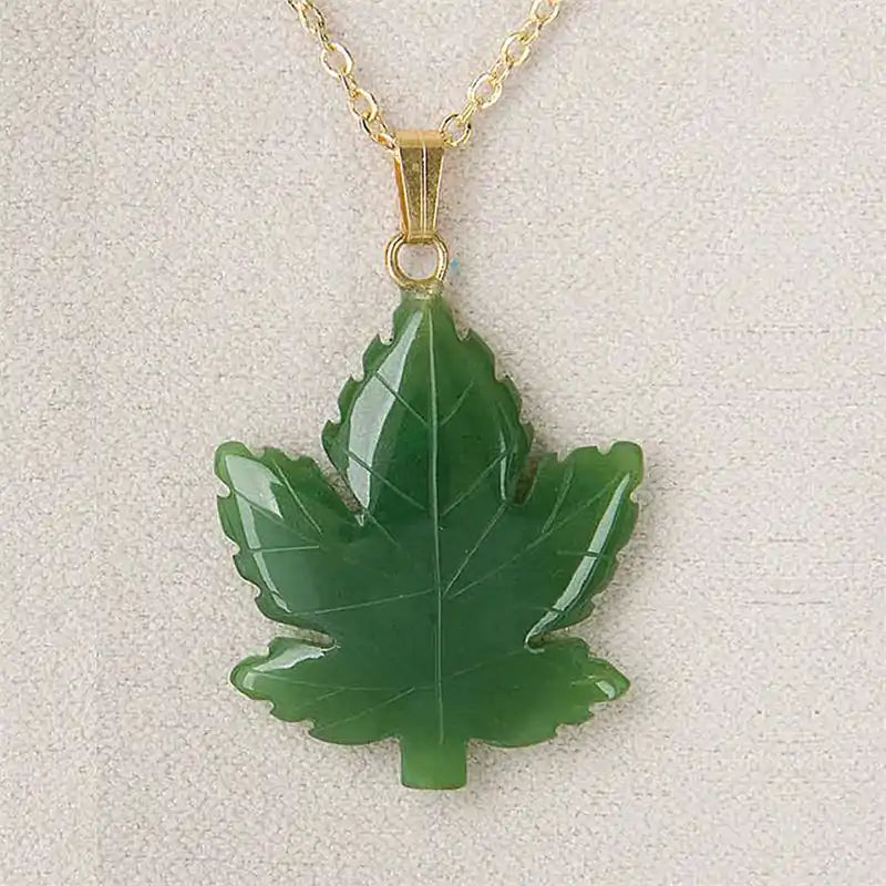 Green Maple Leaf Necklace – Jupiter Oak Jewelry